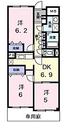 エクセレント・ティア 3DKの間取図画像