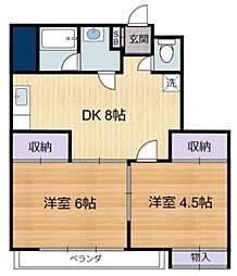 榎本第一ビル 2DKの間取図画像