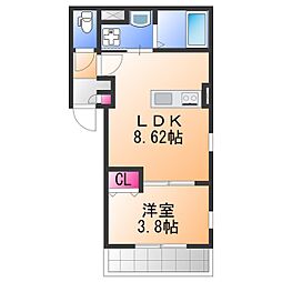 ルピナス・ルート 1LDKの間取図画像