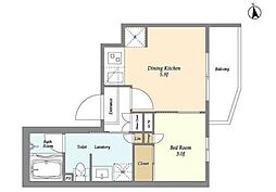 ベルファース三軒茶屋 1DKの間取図画像