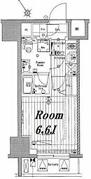 メイクスデザイン池袋 4階1Kの間取り