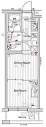 ガーラ上板橋グランドステージ 1DKの間取図画像
