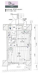 メインステージ川崎VIIアイディアル 8階1DKの間取り