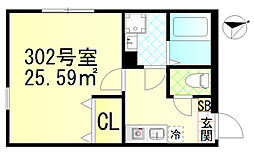 仮称逗子市久木新築 1Kの間取図画像