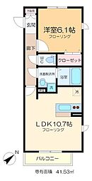 シュテルンビルトA 2階1LDKの間取り