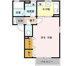 東京メトロ東西線 葛西駅 徒歩16分の賃貸アパート 1階1Kの間取り