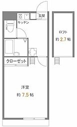 メインシティガーデンベレノス 1Kの間取図画像