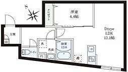 レピュア小石川レジデンスII 1LDKの間取図画像