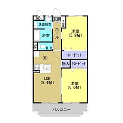 ユーミー成田 2LDKの間取図画像