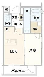 リュエル・サーラ中野中央 2階1LDKの間取り