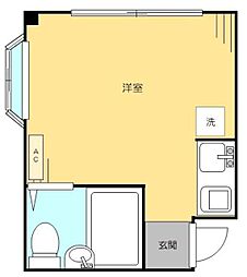 メゾン府中 3階ワンルームの間取り