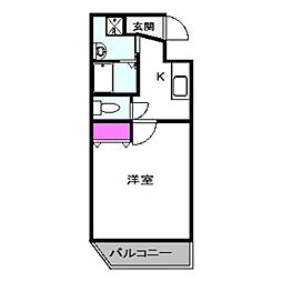 フィオーラマンション天王寺 9階1Kの間取り