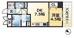 神戸ハーバーサイド萬利レジデンス 1LDKの間取図画像