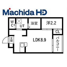 エヌエム・キャトフ・ヴァン・ディズヌフ 1LDKの間取図画像