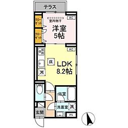 セレスティア羽沢A棟 1LDKの間取図画像