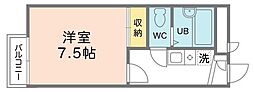 グロリアス作新台 1Kの間取図画像