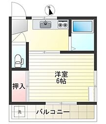 泉ハイツ 1Kの間取図画像