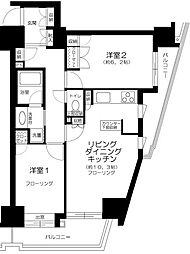 アクティヴュー新宿 2LDKの間取図画像