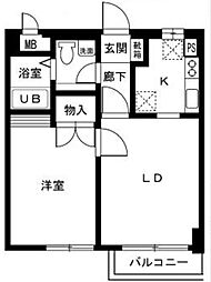 調布パークス 1階1LDKの間取り