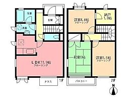 シェルB 3LDKの間取図画像