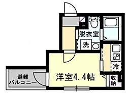 ベイルーム横浜生麦 1階1Kの間取り
