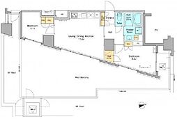 プラウドフラット西早稲田 6階2LDKの間取り