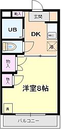 サウスブァレーハイツ 1Kの間取図画像