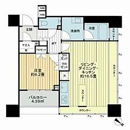 ザ・ヒルトップタワー高輪台 1LDKの間取図画像