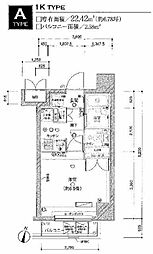 ヴェルト錦糸町2 1Kの間取図画像
