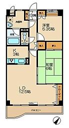 ヌーベルヴィラ2 2LDKの間取図画像