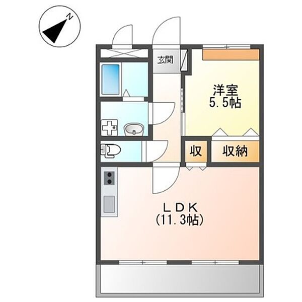 大阪府貝塚市久保(賃貸アパート1LDK・1階・39.60㎡)の写真 その2