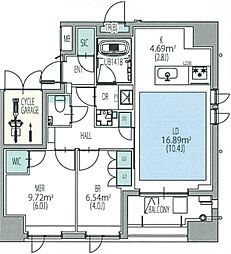 オーパスレジデンス日本橋イースト 11階2LDKの間取り