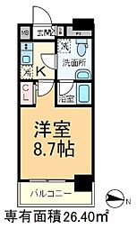メインステージ王子2 1Kの間取図画像