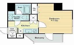 ヴォーガコルテ笹塚アジールコート 3階1Kの間取り
