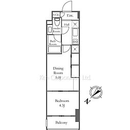 パークリュクス渋谷西原 1DKの間取図画像