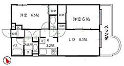 ガーデンパレス関町 1階2LDKの間取り