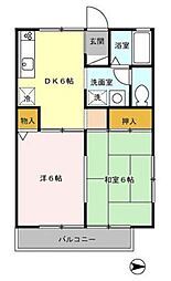 サニーガーデン 2DKの間取図画像