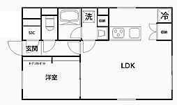 CREAL江戸川橋 2階1LDKの間取り