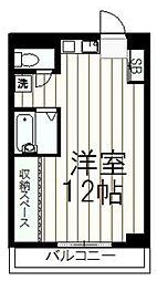 グリーンハイム小川 2階ワンルームの間取り