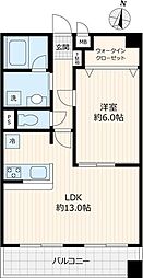 パルウィッシュ弘明寺 1LDKの間取図画像