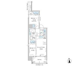 パークアクシス新御徒町イースト 2DKの間取図画像