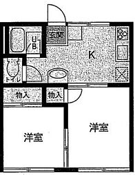 ダイワティアラ津田沼IV 1階2Kの間取り