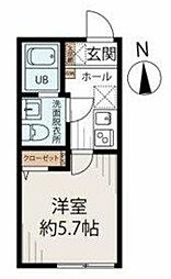 ネオステージ舟渡 1階1Kの間取り