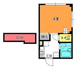夏目モータースビル 1Kの間取図画像