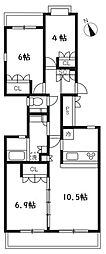 アソシエール文京白山 3LDKの間取図画像