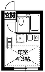 ベルビー祖師谷 ワンルームの間取図画像