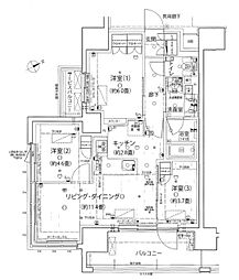 シャリエ椎名町 3LDKの間取図画像