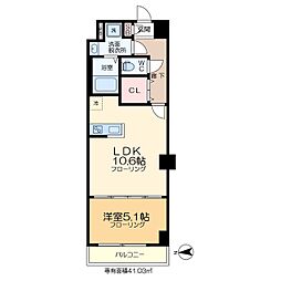 アルファコート西新井 1階1LDKの間取り