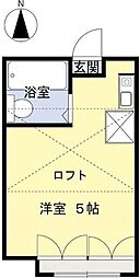 E2 ワンルームの間取図画像