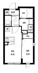 コンポジット品川戸越 1階1DKの間取り